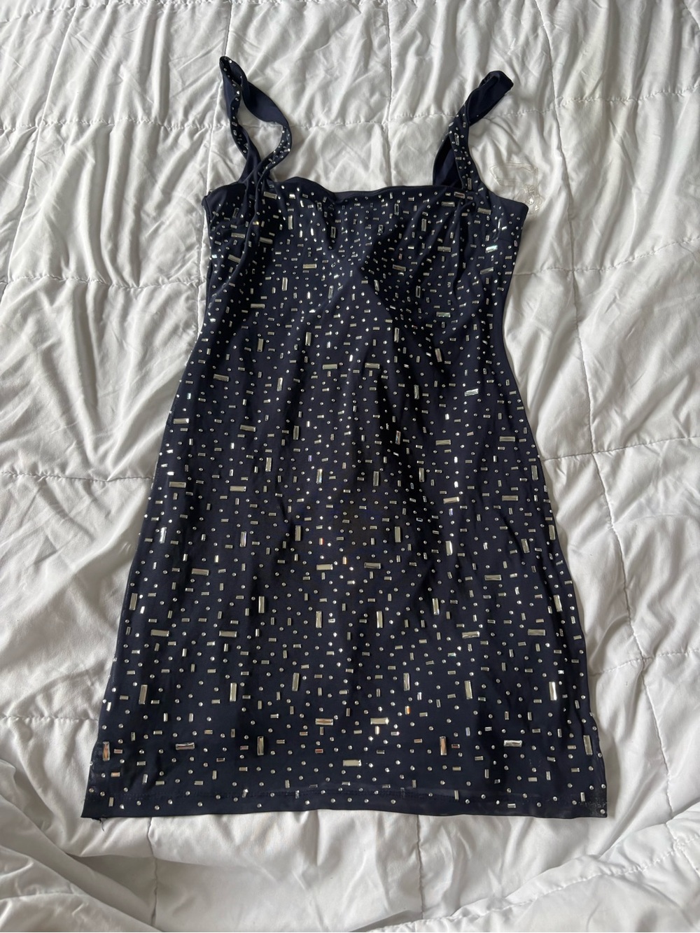 Winsdor Navy Blue Diamond Mini Dress